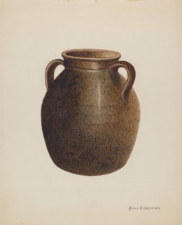Stoneware Jar, c. 1938. Creator: Annie B Johnston.
