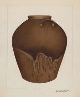 Stoneware Jar, c. 1937. Creator: Annie B Johnston.