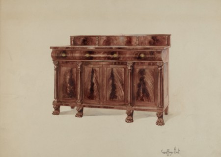 Sideboard, Mahogany, 1937. Creator: Geoffrey Holt.