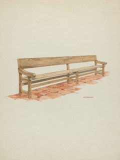 Mission Bench, c. 1936. Creator: Randolph F Miller.