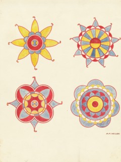 Ceiling Decoration, Detail of (From a Restoration), c. 1940. Creator: Randolph F Miller.