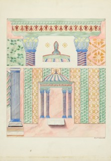 Details of Wall Paintings, Side Wall of Sanctuary, 1935/1939. Creator: Randolph F Miller.