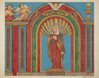 Fragment of Reredos, c. 1940. Creator: Edward Jewett.