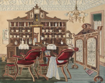 Barber Shop, 1935/1942. Creator: Perkins Harnly.