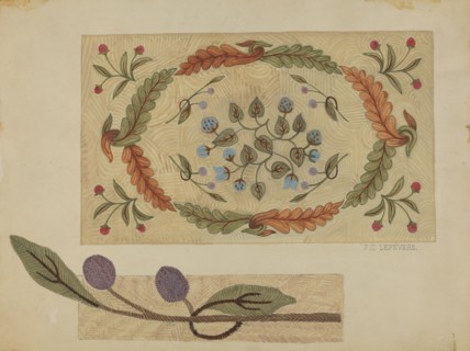 Embroidered Rug, 1935/1942. Creator: Jules Lefevere.