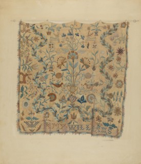 Embroidered Coverlet, c. 1936. Creator: Jules Lefevere.
