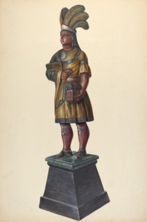 Cigar Store Indian, c. 1937. Creator: Walter Hochstrasser.