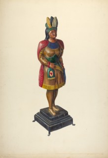 Cigar Store Indian, c. 1937. Creator: Walter Hochstrasser.