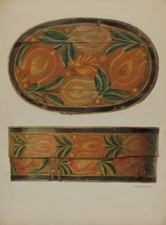 Pa. German Cap Box, c. 1937. Creator: Frances Lichten.