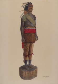 Cigar Store Indian, c. 1937. Creator: Chris Makrenos.
