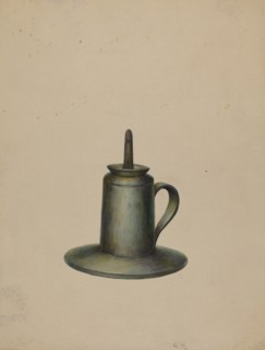 Pewter Oil Lamp, c. 1938. Creator: Walter Hochstrasser.
