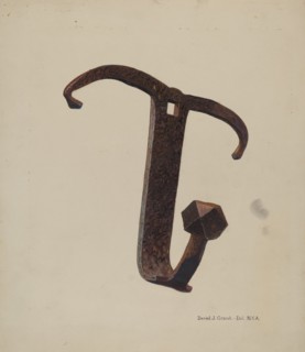 Iron Pot Hook, c. 1940. Creator: DJ Grant.