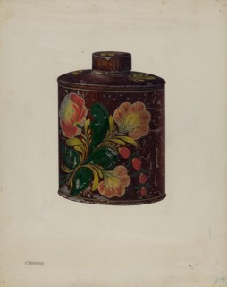 Toleware Tea Caddy, c. 1940. Creator: Charles Henning.