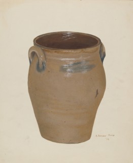 Two Handled Preserve Crock, 1936. Creator: Jerome Hoxie.