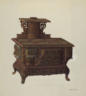 Coal Stove, c. 1940. Creator: Frank Gray.