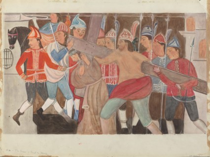 Station of the Cross No. 2: "The Cross is Laid on Jesus", c. 1936. Creator: William Herbert.