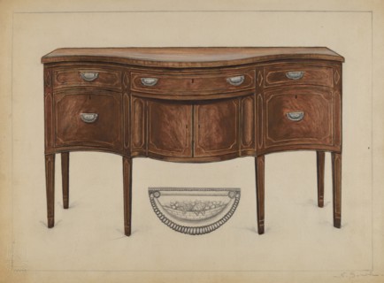 Side Board (Hepplewhite), 1935/1942. Creator: Nicholas Gorid.