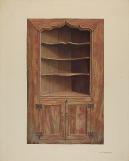 Corner cupboard, probably 1939. Creator: Leslie Macklem.