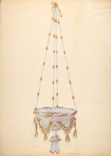 Beadwork Hanging Basket, c. 1937. Creator: Frank Gray.
