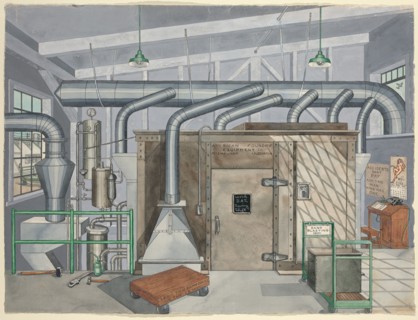 Exterior Sand Blasting Chamber, 1935, 1935/1942. Creator: Perkins Harnly.