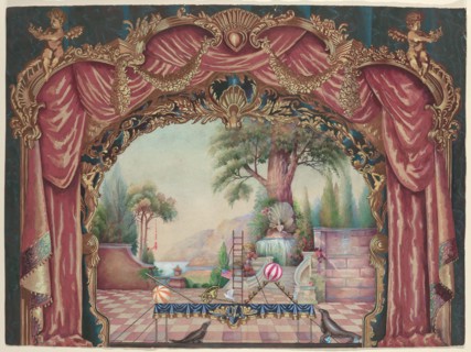 Backdrop for Vaudeville Stage, c. 1938. Creator: Perkins Harnly.