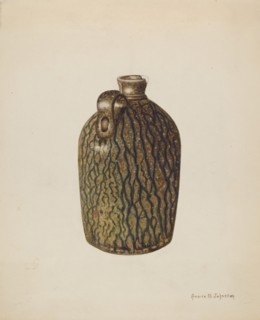 Stoneware Jug, c. 1938. Creator: Annie B Johnston.