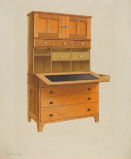 Shaker Secretary Desk, c. 1937. Creator: John W Kelleher.