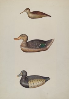Three Decoy Ducks, c. 1937. Creator: Harriette Gale.