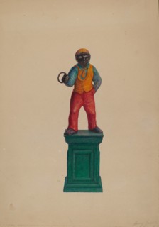 Iron Hitching Post, c. 1937. Creator: Harry Jennings.