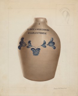 Stoneware Jug, c. 1937. Creator: Annie B Johnston.