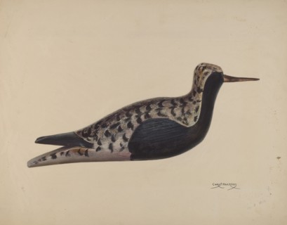Wooden Decoy, c. 1937. Creator: Chris Makrenos.