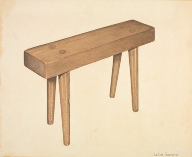 Dough Trough Bench, c. 1940. Creator: LeRoy Griffith.