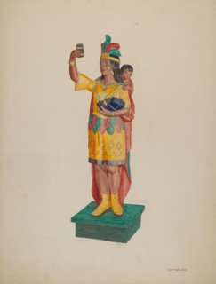 Cigar Store Indian, c. 1941. Creator: Violet Hartenstein.