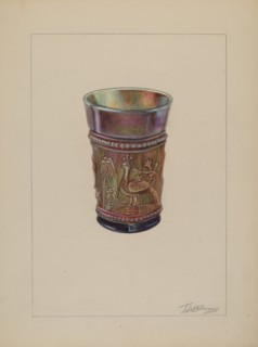 Iridescent Jar, c. 1937. Creator: Thomas Holloway.