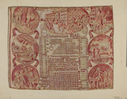 Cloth with Numeration Table, 1941. Creator: Marie Lutrell.