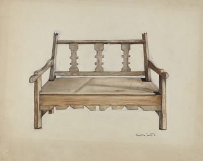 Bench, 1935/1942. Creator: Juanita Lantz.