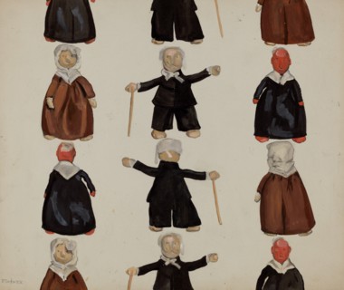 Plate of Dolls, c. 1936. Creator: Jane Iverson.