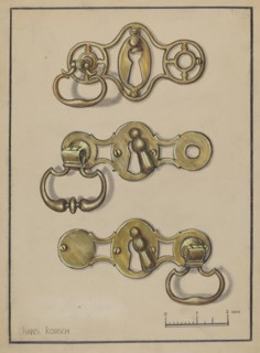 Three Door Handles, c. 1936. Creator: Hans Korsch.