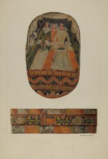 Pa. German Bride's Box, c. 1936. Creator: Frances Lichten.