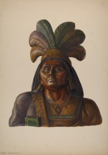Cigar Store Indian, c. 1937. Creator: Walter Hochstrasser.