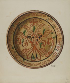 Pa. German Dish, c. 1937. Creator: Frances Lichten.