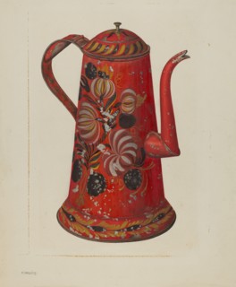 Toleware Coffee Pot, c. 1940. Creator: Charles Henning.