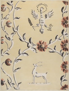 Free Hand Decorated Wall, c. 1940. Creator: Michael Lauretano.