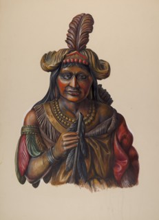 Cigar Store Indian, c. 1937. Creator: Walter Hochstrasser.