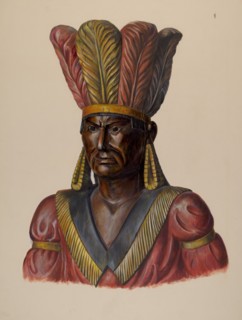Cigar Store Indian, c. 1937. Creator: Walter Hochstrasser.