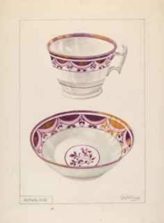 Cup and Saucer, c. 1936. Creator: Thomas Holloway.