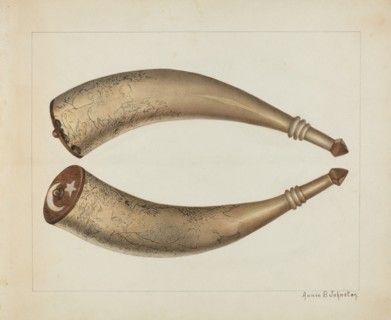 Powder Horn, 1938. Creator: Annie B Johnston.