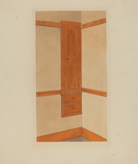Shaker Built-In Cupboard, c. 1938. Creator: John W Kelleher.