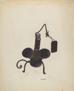 Spiral Iron Candle Holder, c. 1941. Creator: Chris Makrenos.
