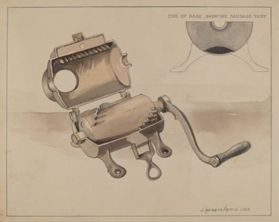 Sausage Grinder, 1936. Creator: J. Howard Iams.